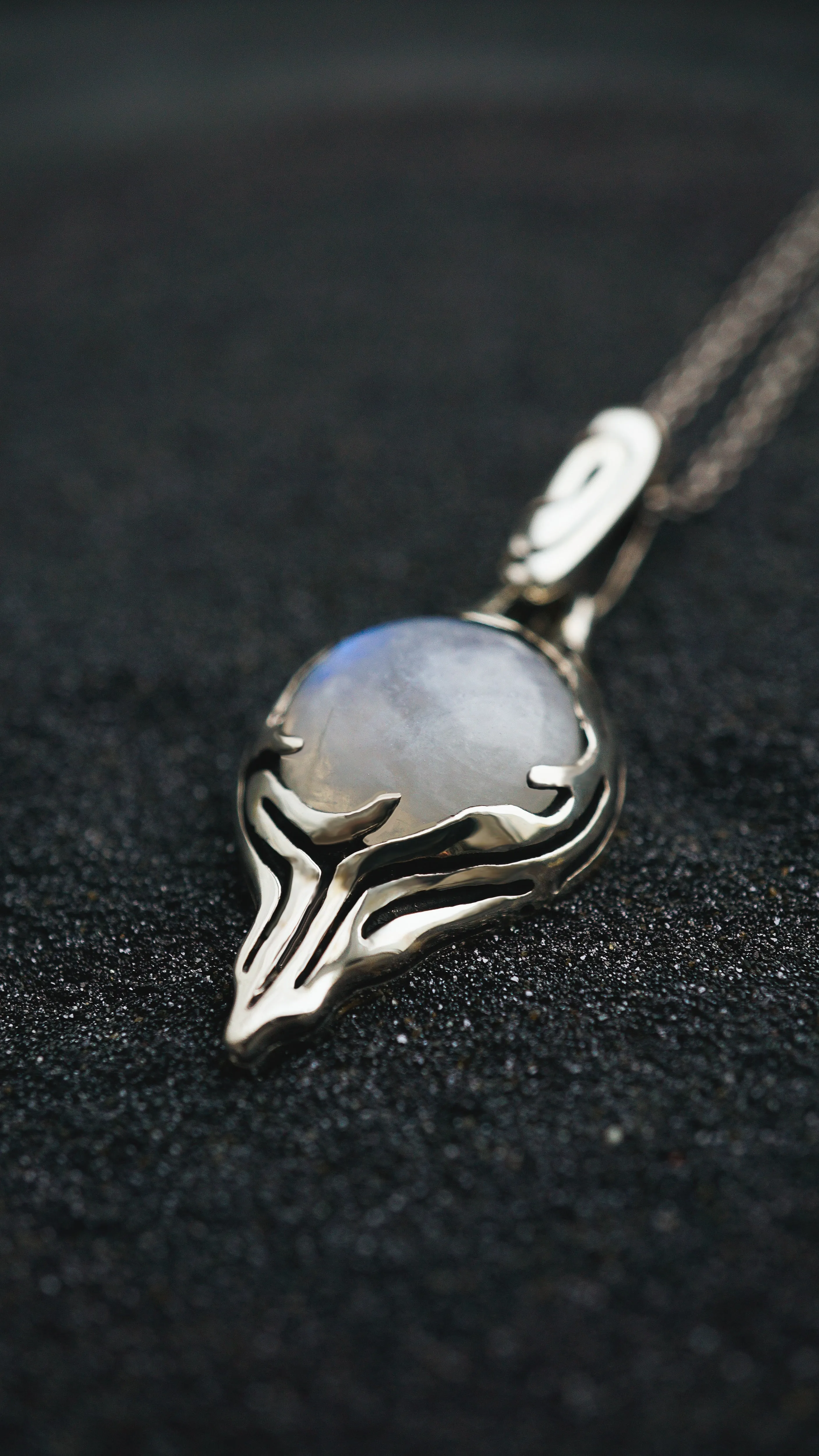 LEAF | moonstone silver pendant