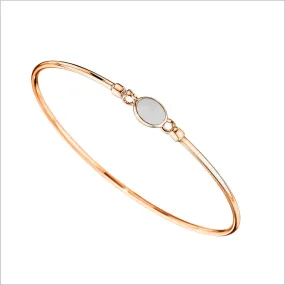 Lolita Rose & White Agate Bangle in Sterling Silver