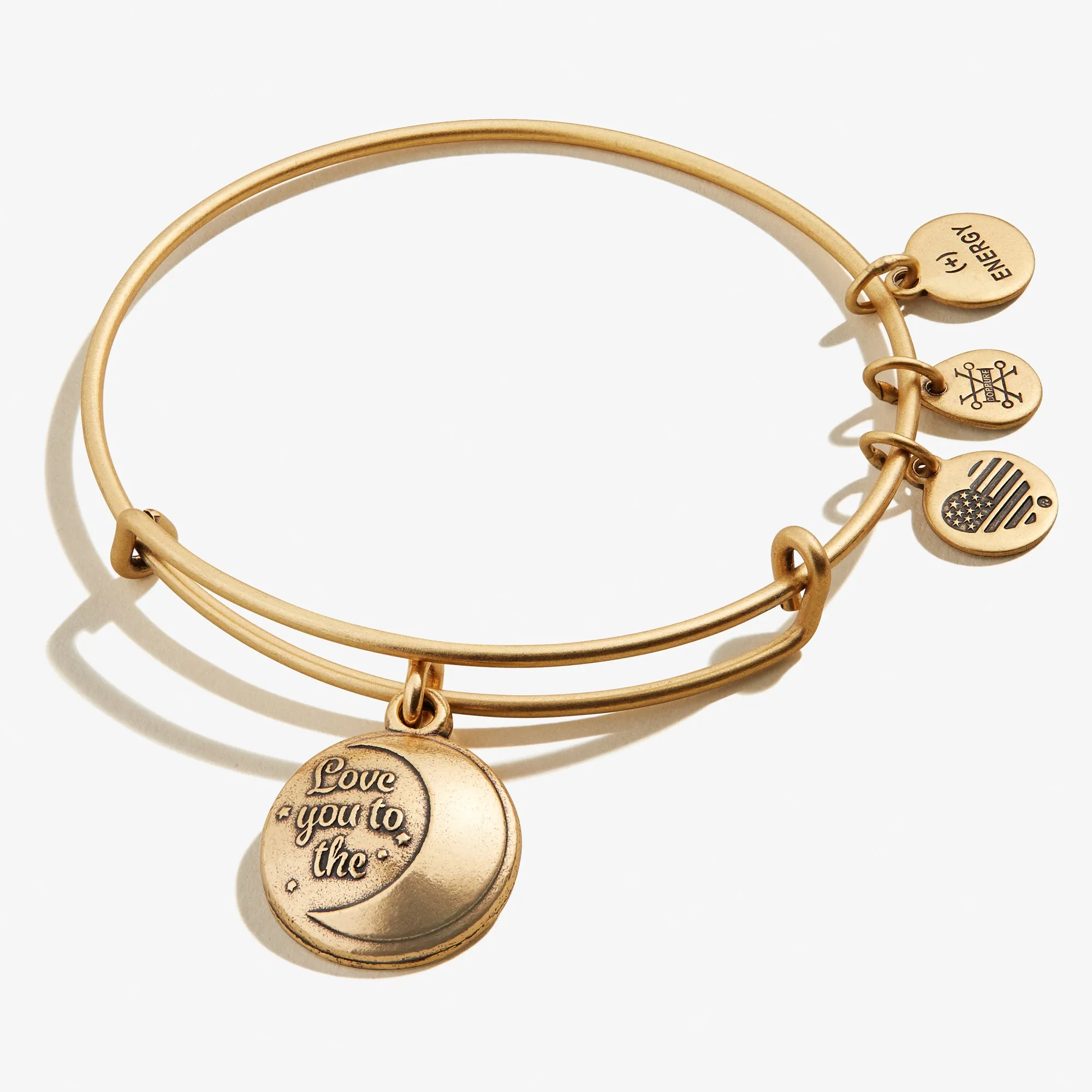 Love You to The Moon Charm Bangle