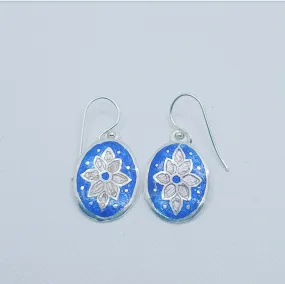 Meenakari enamel drop earrings