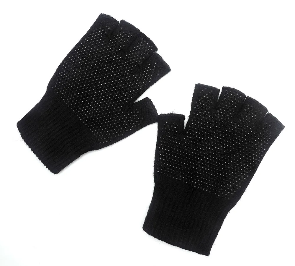 Mens Fingerless Gloves With Non Slip Dots