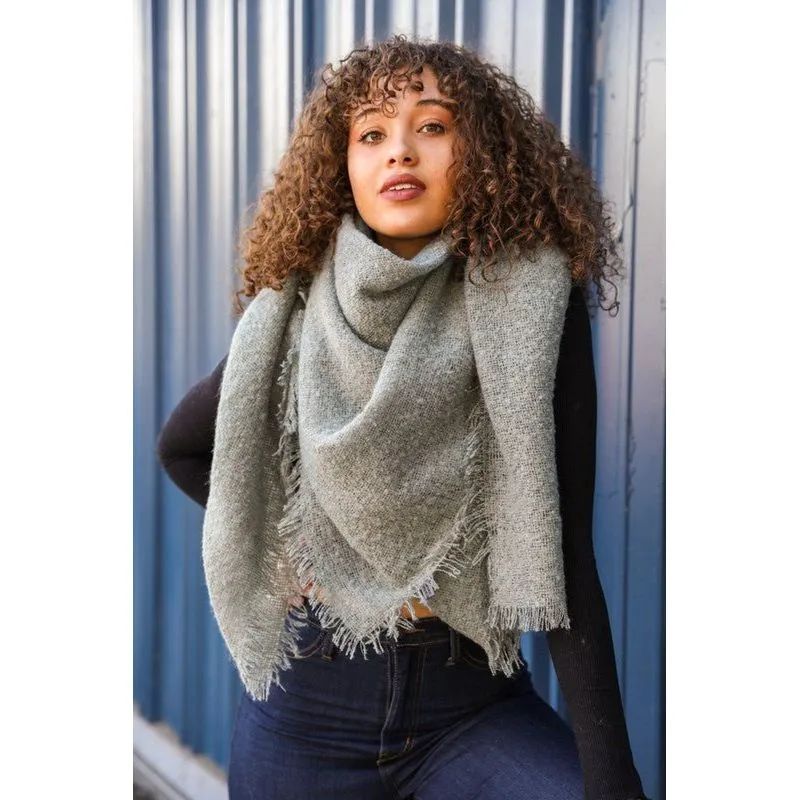 Mohair Blanket Scarf- Sage