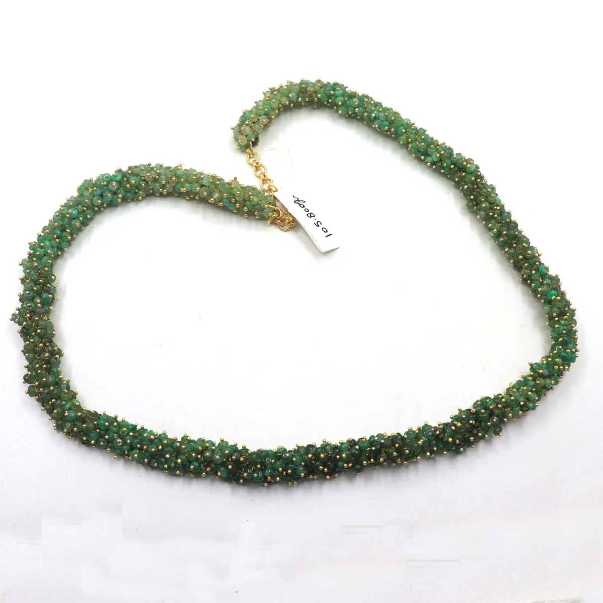 Natural Emerald Necklace Jewelry, Green Stone Necklace , Necklace in 925 Sterling Silver, Handmade Indian Necklace Bollywood jewelry