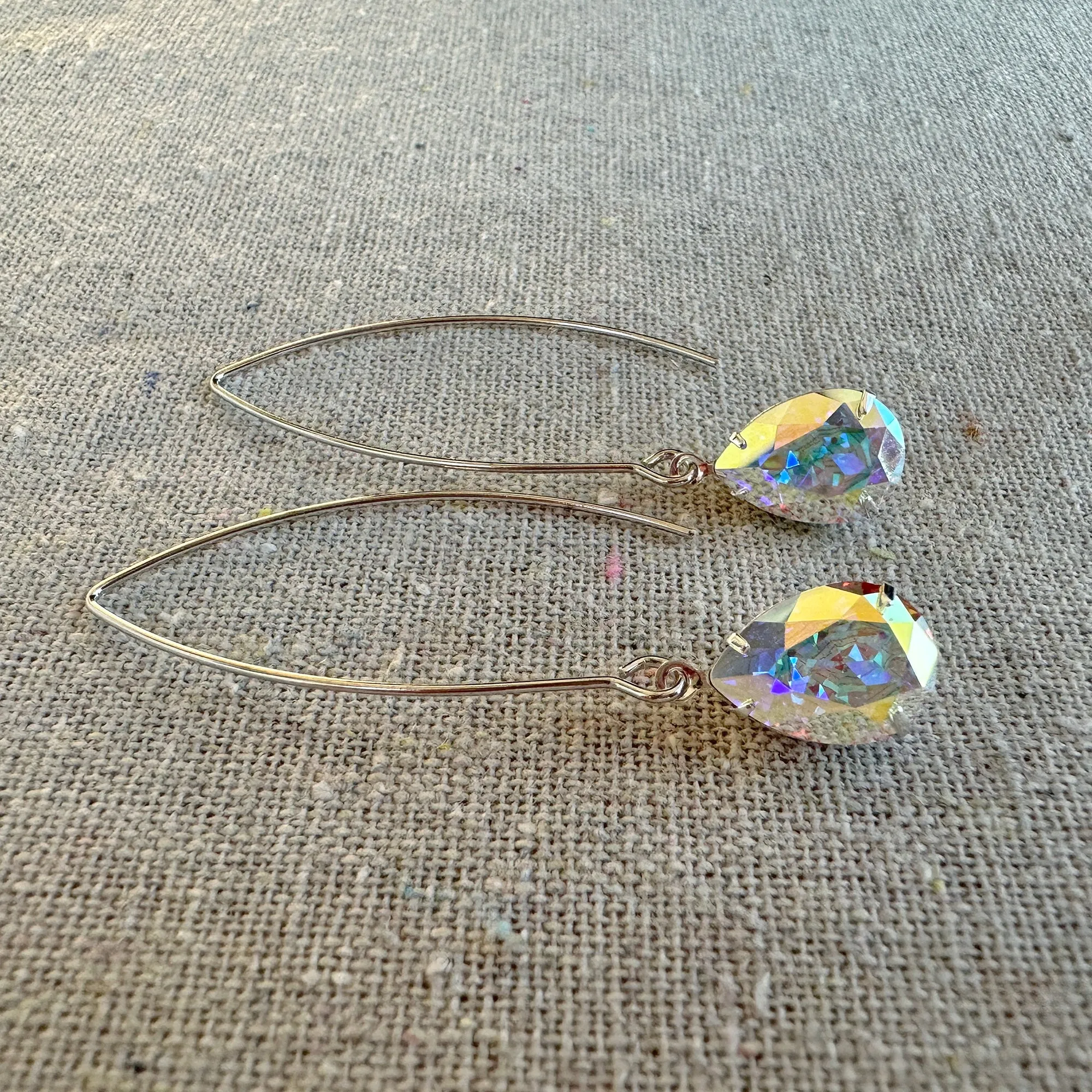 Pear Extra Long Drop Earrings