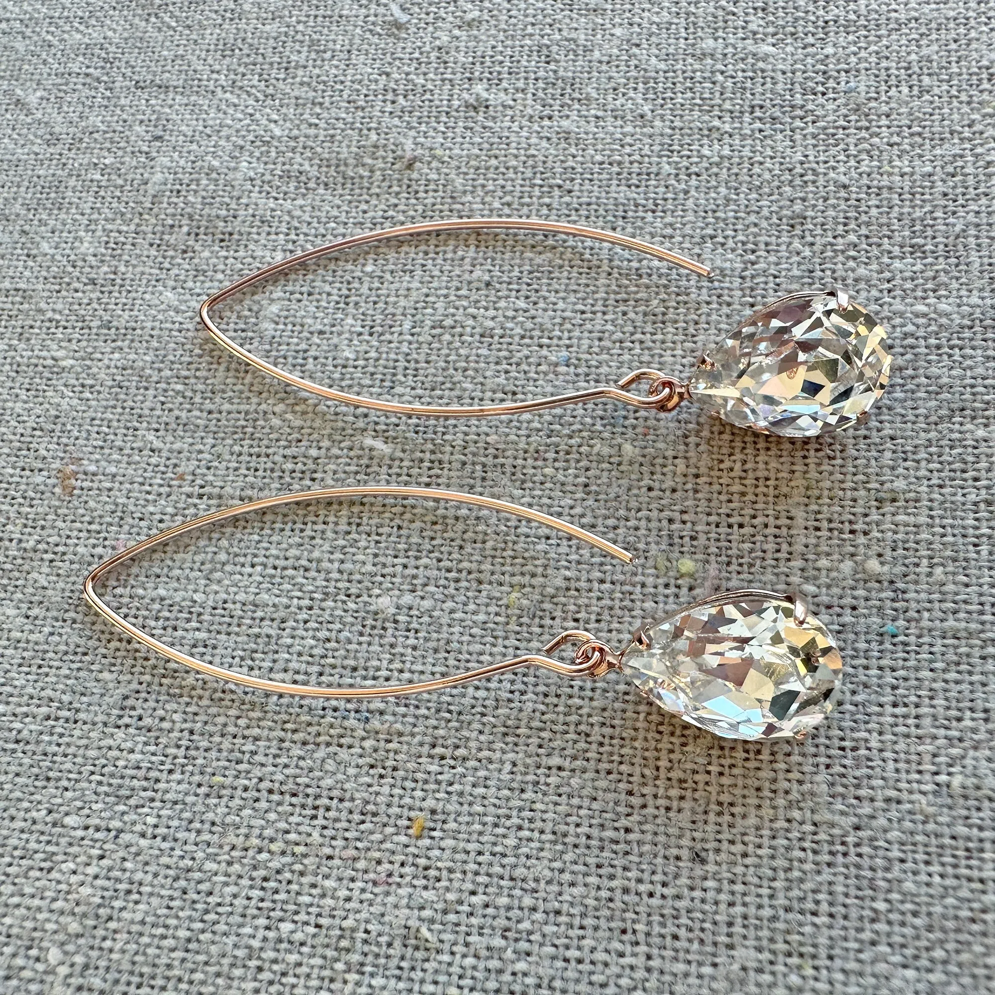 Pear Extra Long Drop Earrings