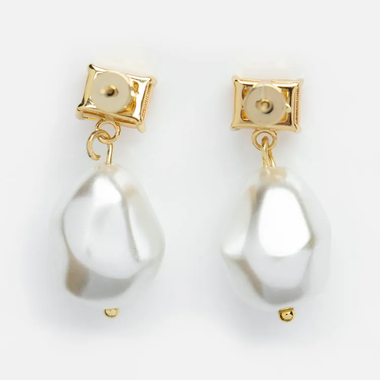 Pearl Citrine Drop Earrings