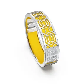 Peranakan Grace Bangle - Pineapple Yellow - Sterling Silver