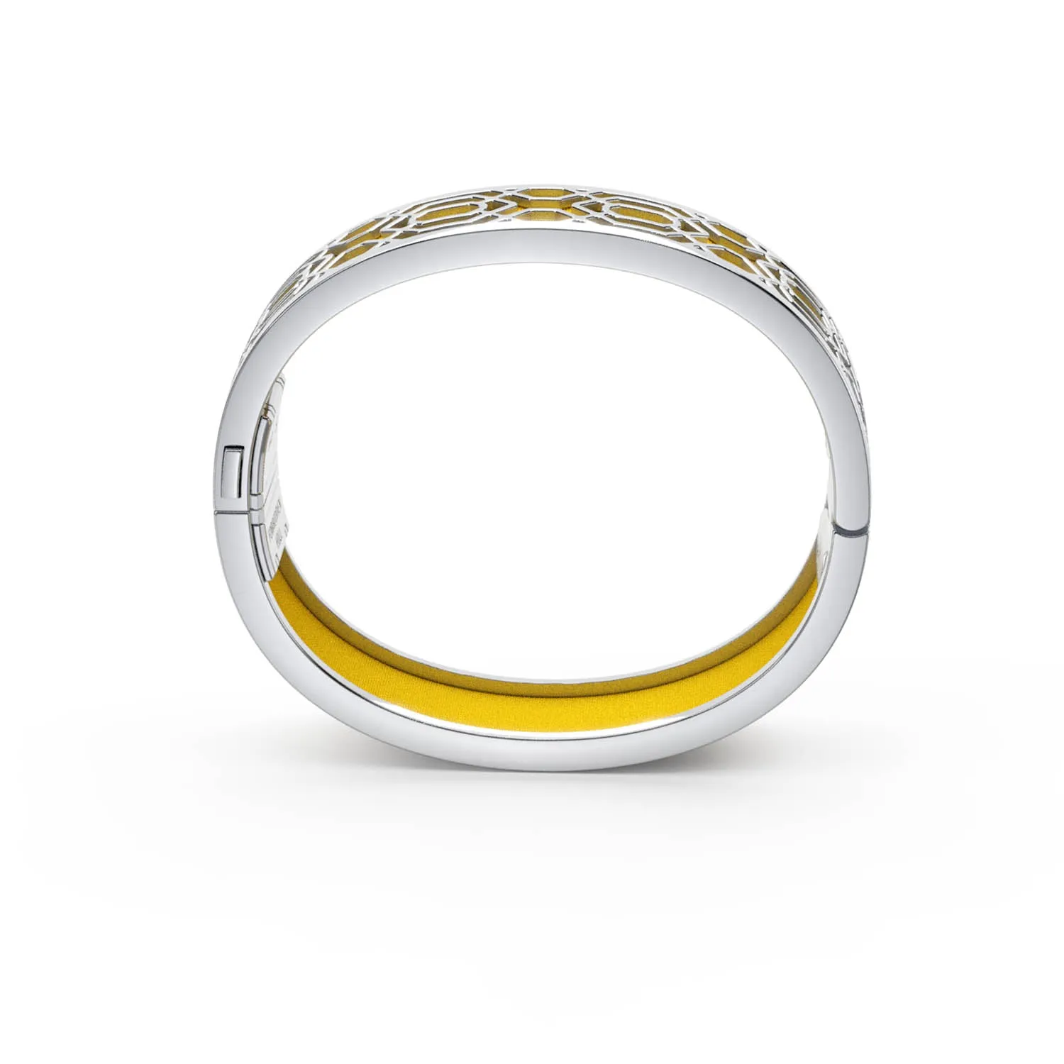 Peranakan Grace Bangle - Pineapple Yellow - Sterling Silver