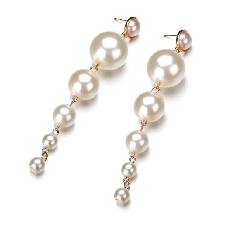 PETRA PEARLS LONG DROP EARRINGS