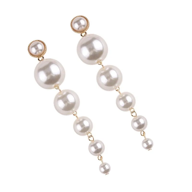 PETRA PEARLS LONG DROP EARRINGS