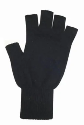 Possum Merino Fingerless Gloves Black