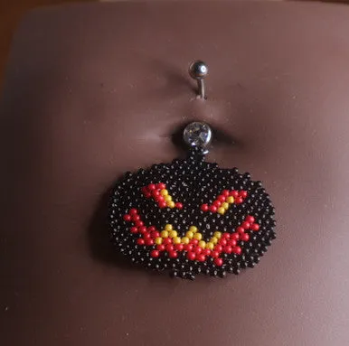 Pumpkin Halloween Design Belly Navel Button Body Piercing Jewelry