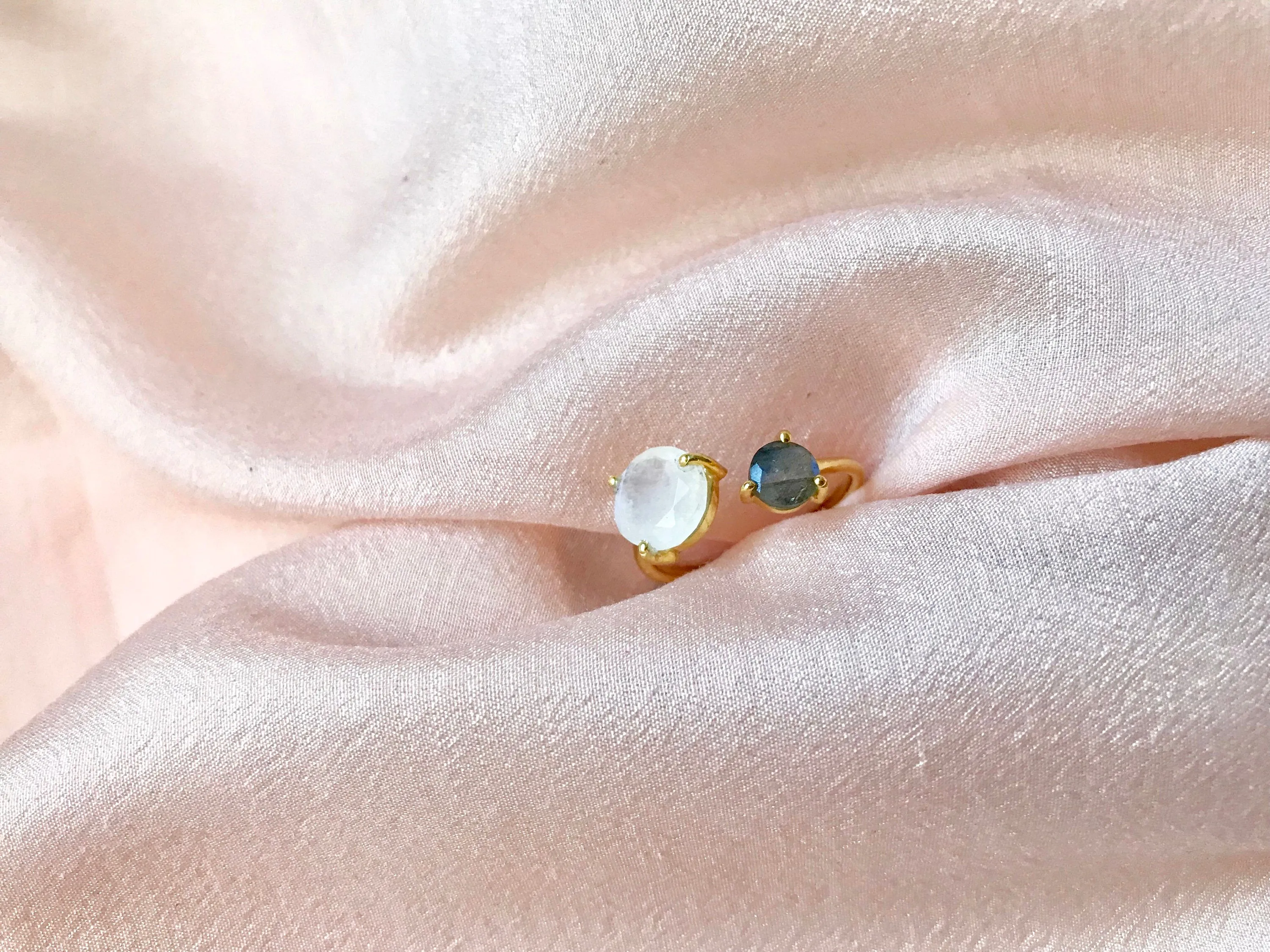 Rainbow Moonstone ring, Labradorite ring, moonstone jewelry