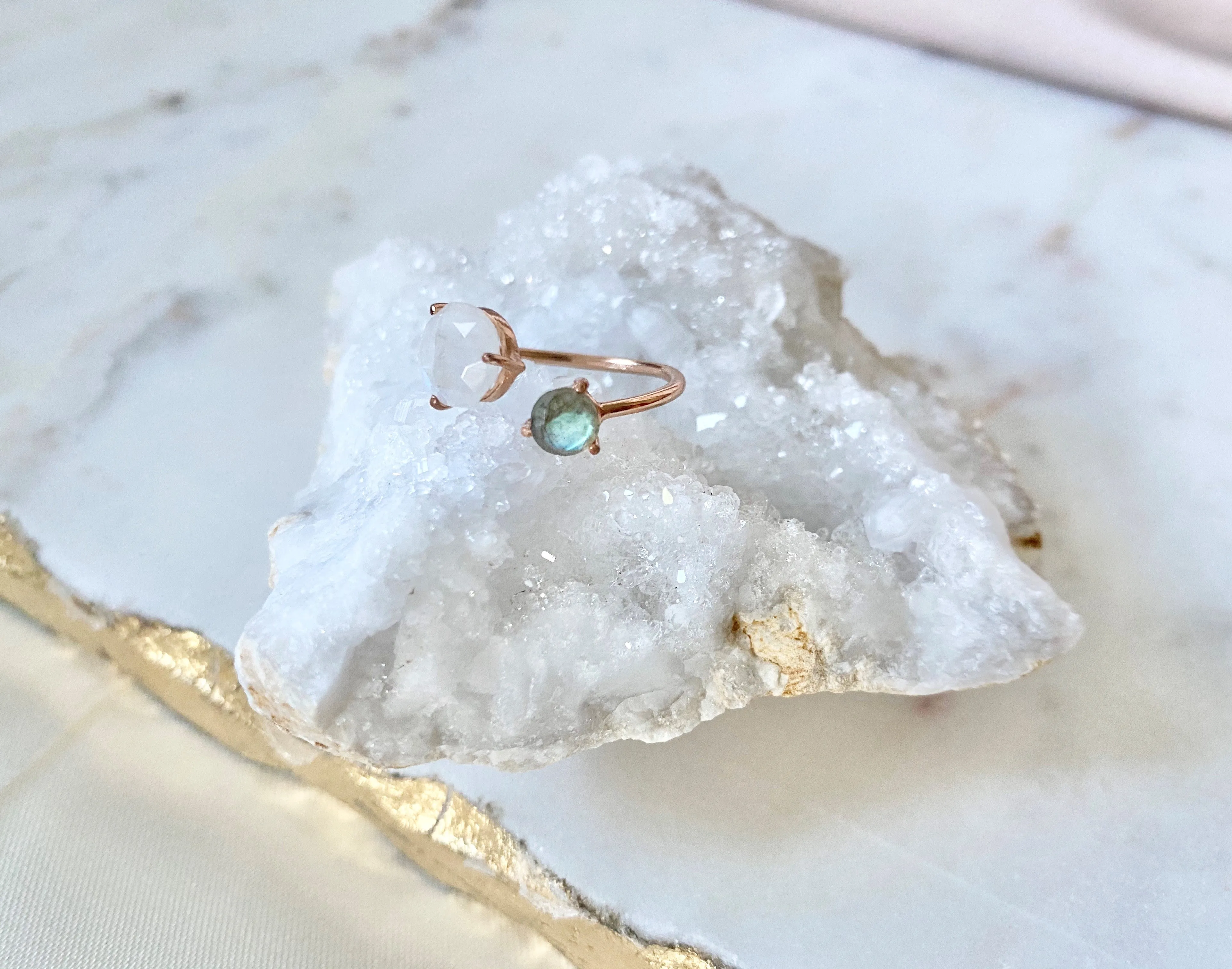 Rainbow Moonstone ring, Labradorite ring, moonstone jewelry