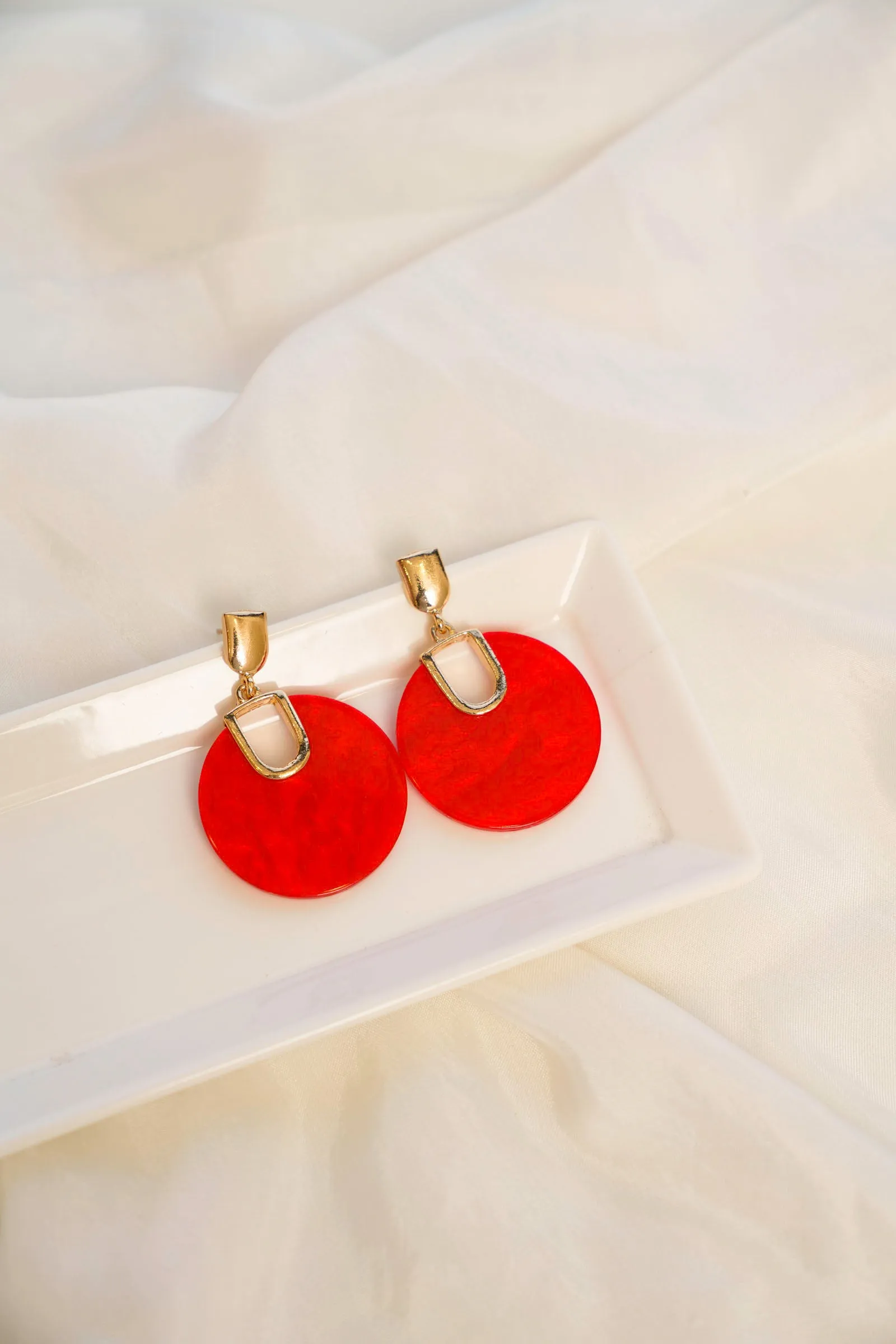 Red Drop Earrings