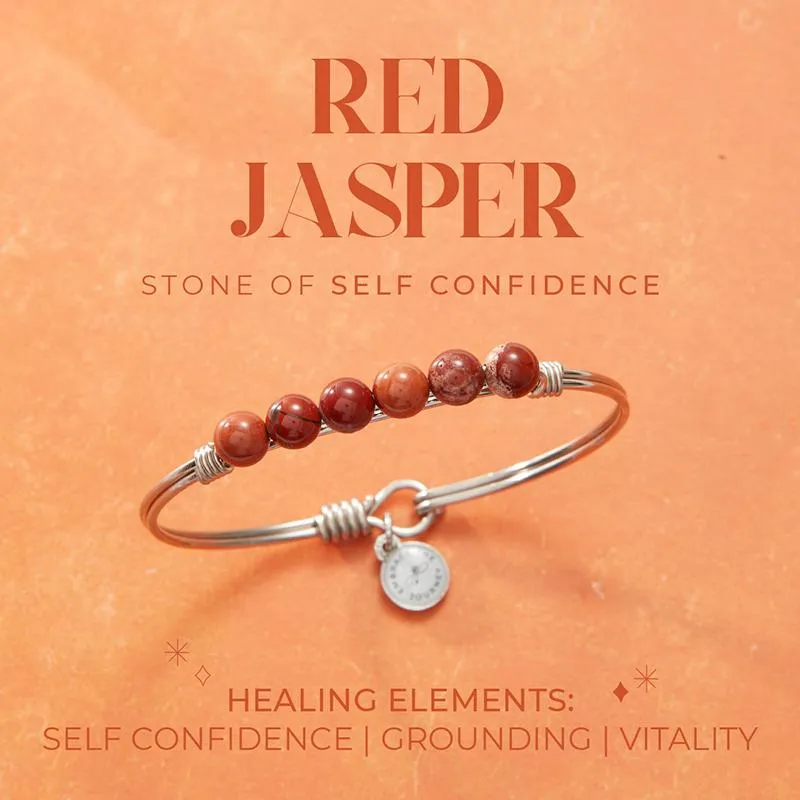 Red Jasper Energy Stone Bangle Bracelet for Self Confidence