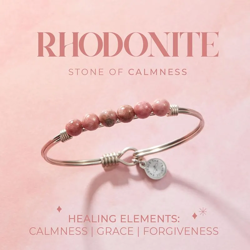 Rhodonite Energy Stone Bangle Bracelet for Calmness