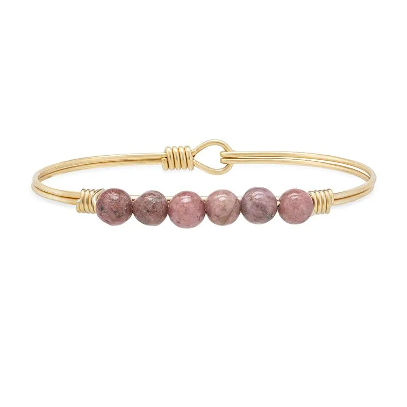 Rhodonite Energy Stone Bangle Bracelet for Calmness