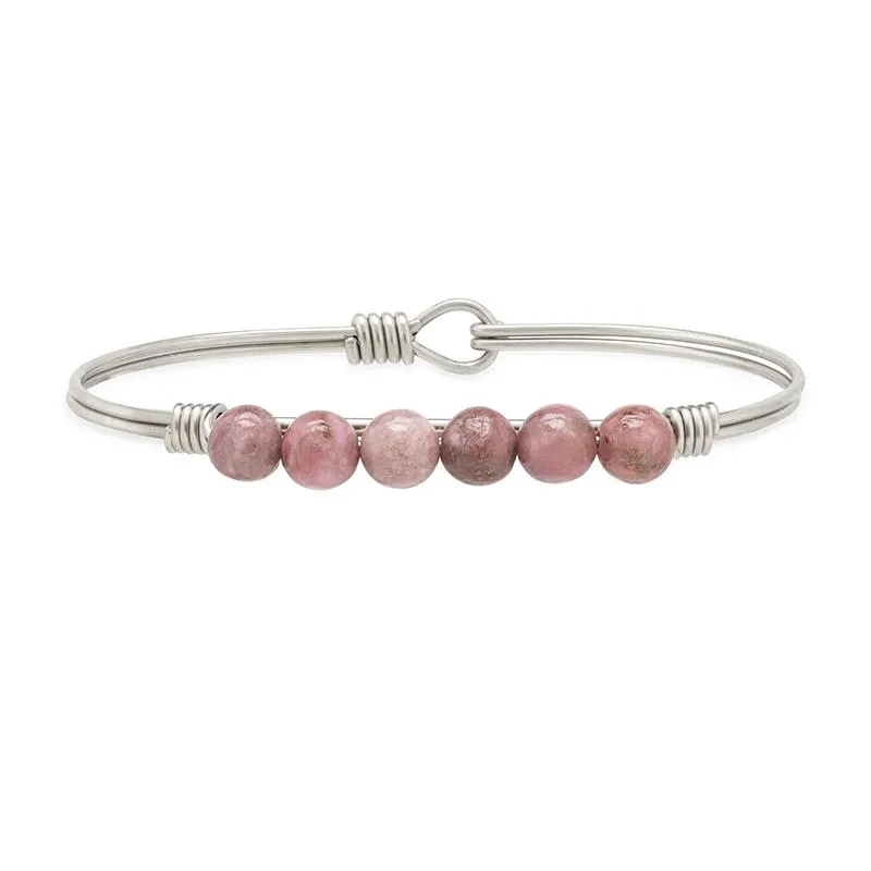 Rhodonite Energy Stone Bangle Bracelet for Calmness