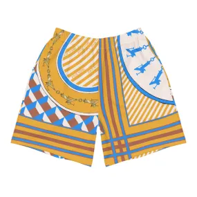 Scarf Print Premium Unisex Shorts- Marigold