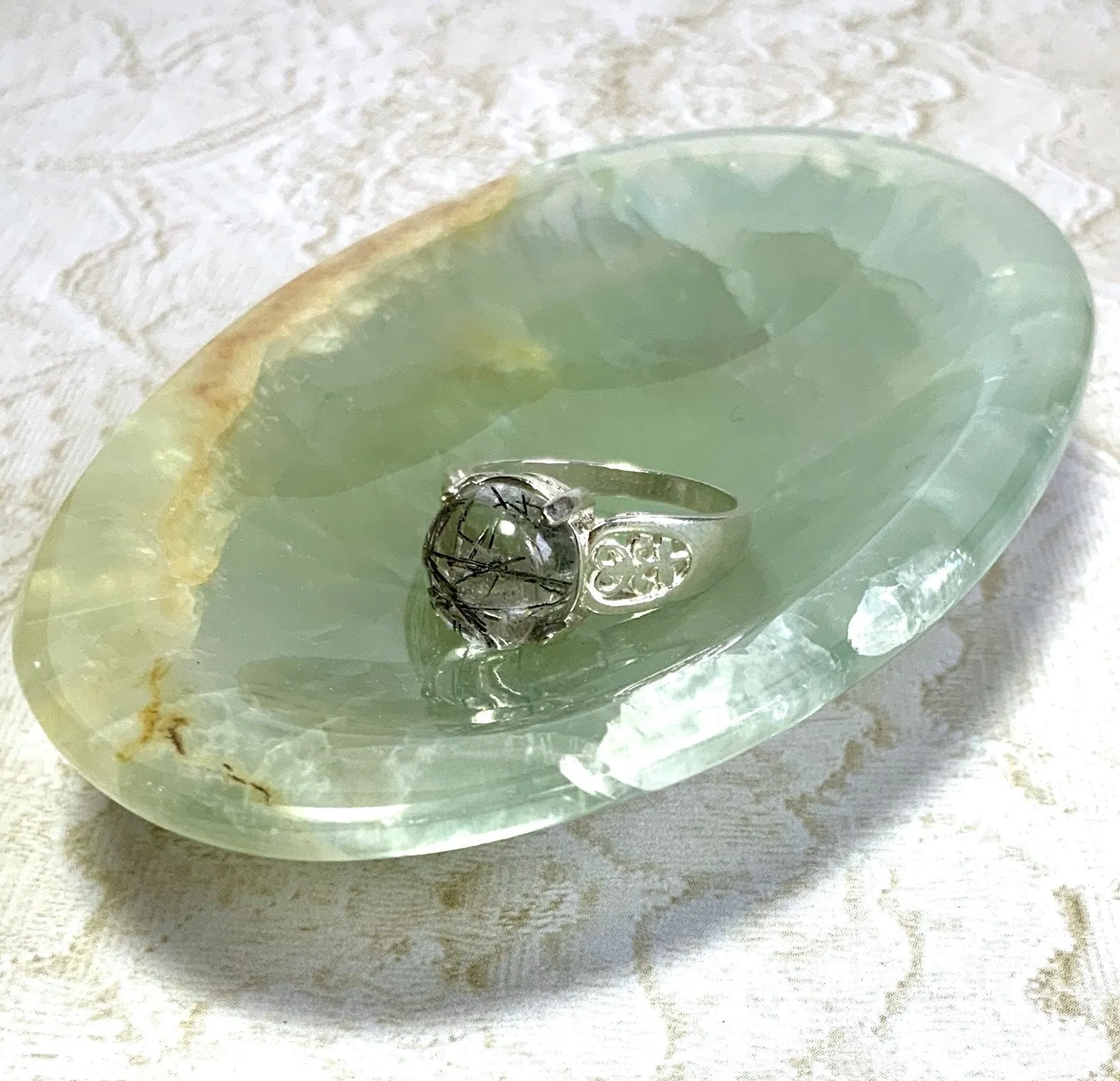 Sea Green Aquatine Onyx Jewelry Dish