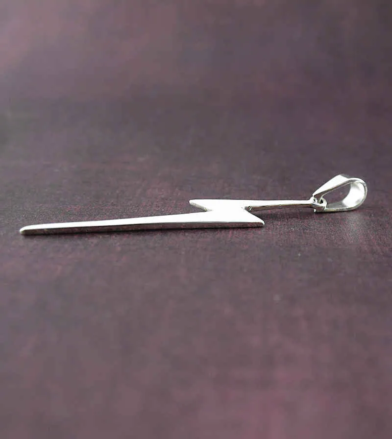 Sleek Lightning Bolt Pendant