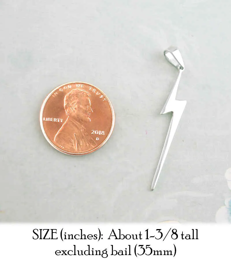 Sleek Lightning Bolt Pendant