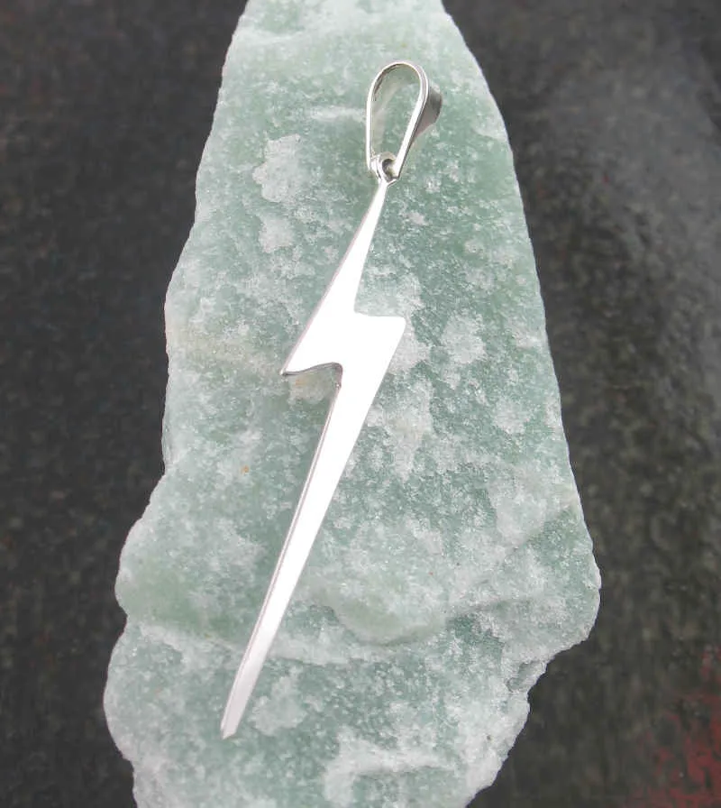 Sleek Lightning Bolt Pendant