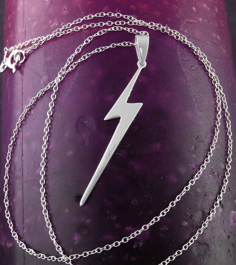 Sleek Lightning Bolt Pendant