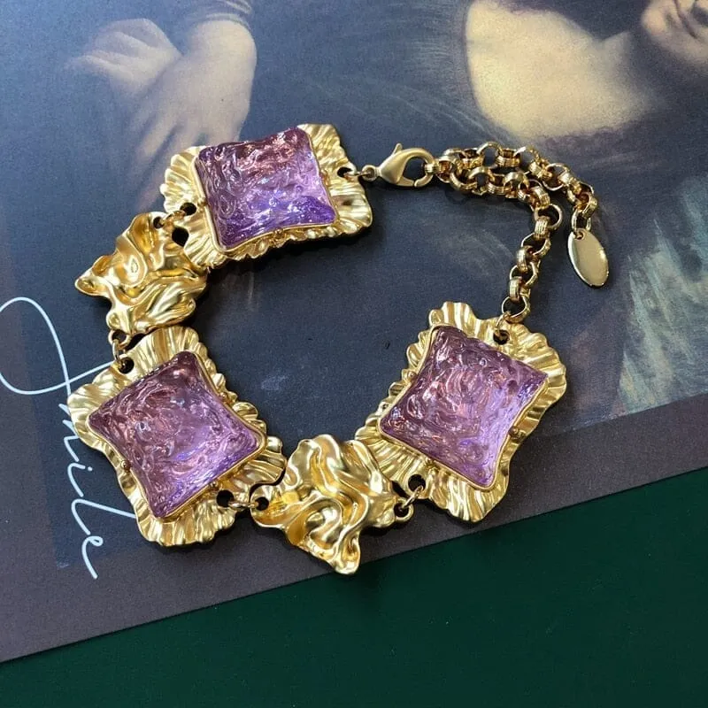 Square Amethyst Elegant Jewelry Set