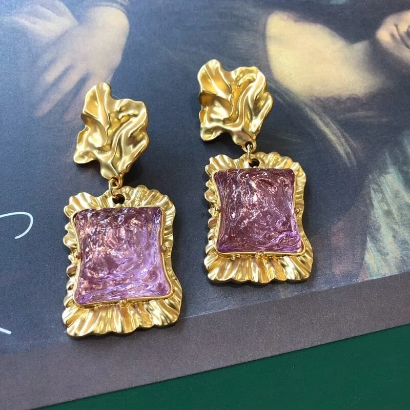 Square Amethyst Elegant Jewelry Set