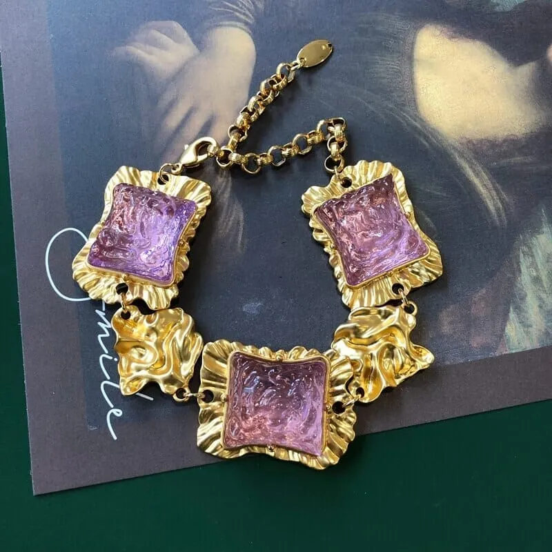 Square Amethyst Elegant Jewelry Set