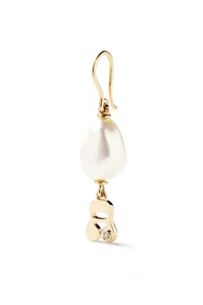 Stellar Letter Pearl Drop Earring