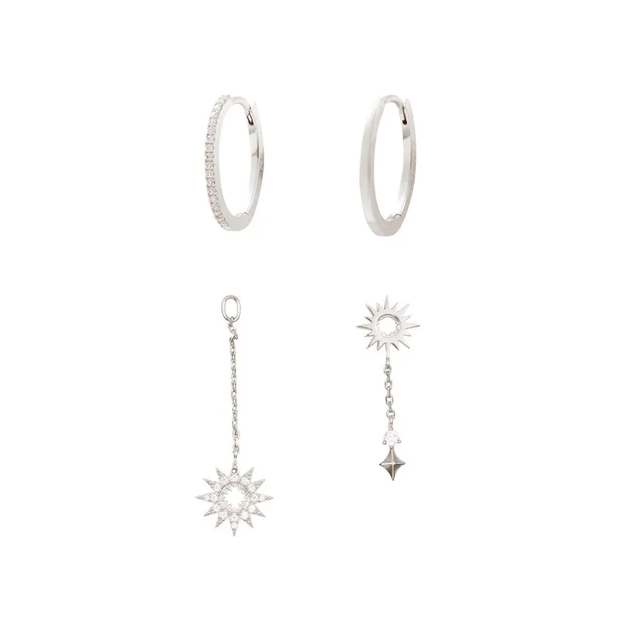 Sunlit Drop Silver Earrings