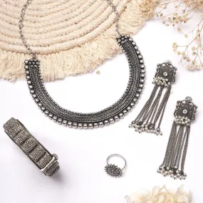 Teejh Dyumna Silver Oxidised Jewelry Gift Set