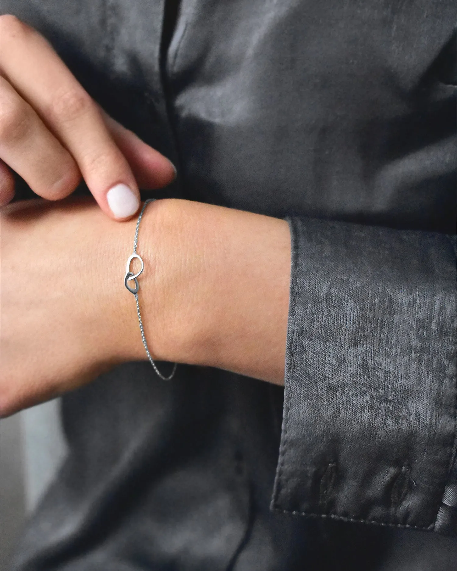 Together drop bracelet silver