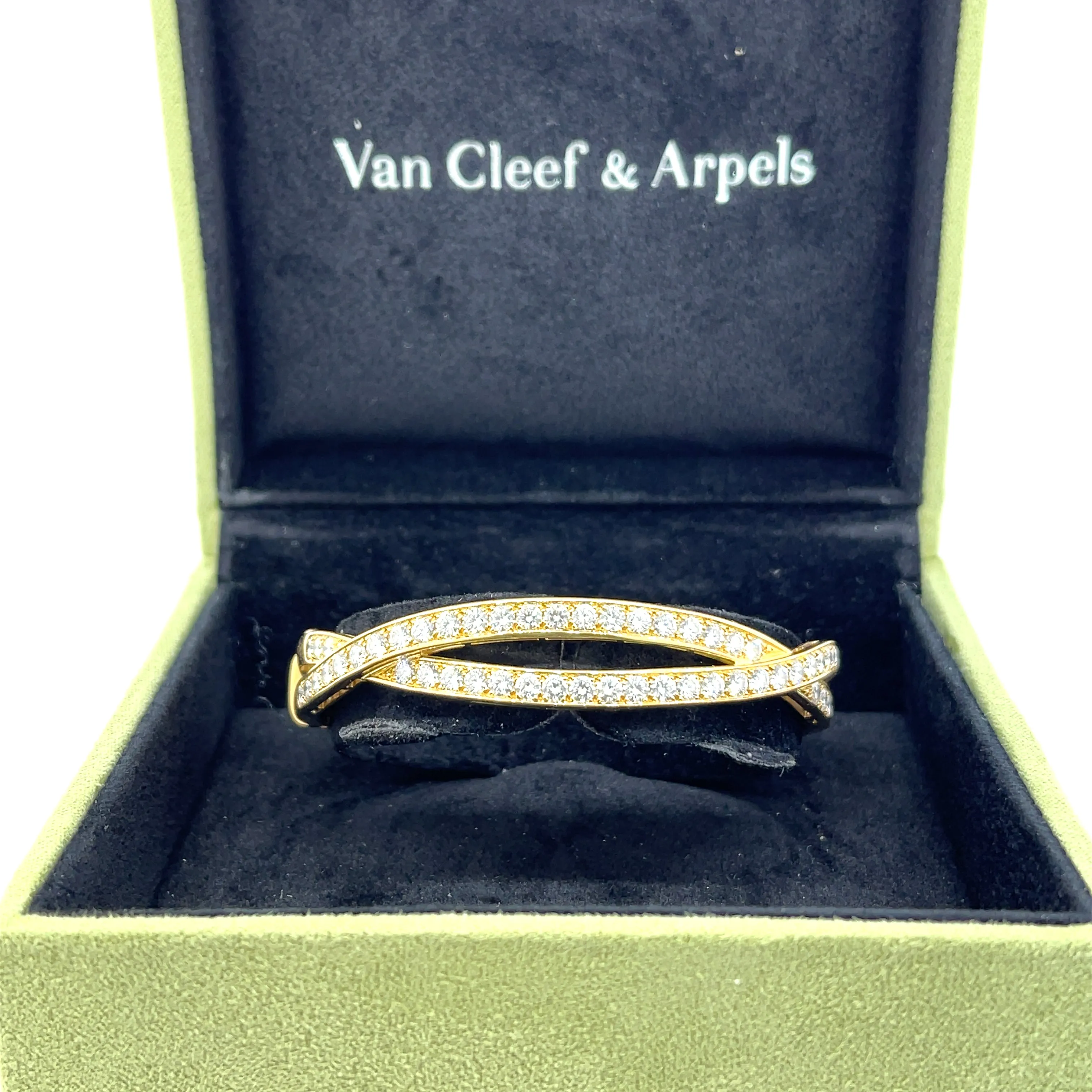 Van Cleef & Arpels Diamond Bangle Crossover Bracelet