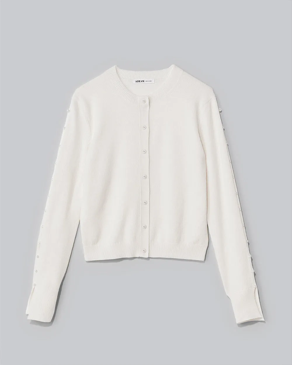 White Dew Drop Cashmere Cardigan