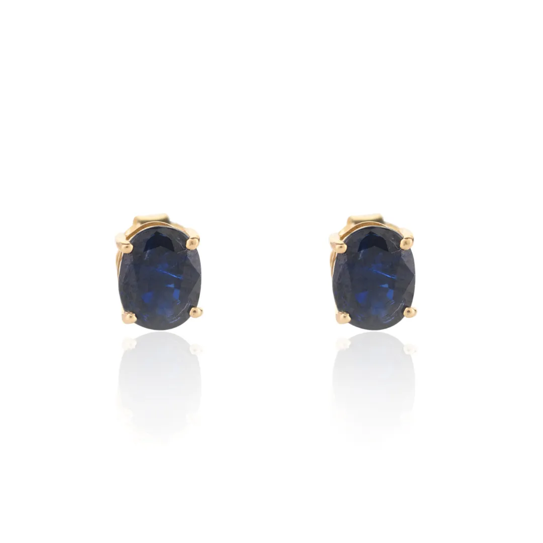 Yellow Gold Blue Sapphire Combo Jewelry Set